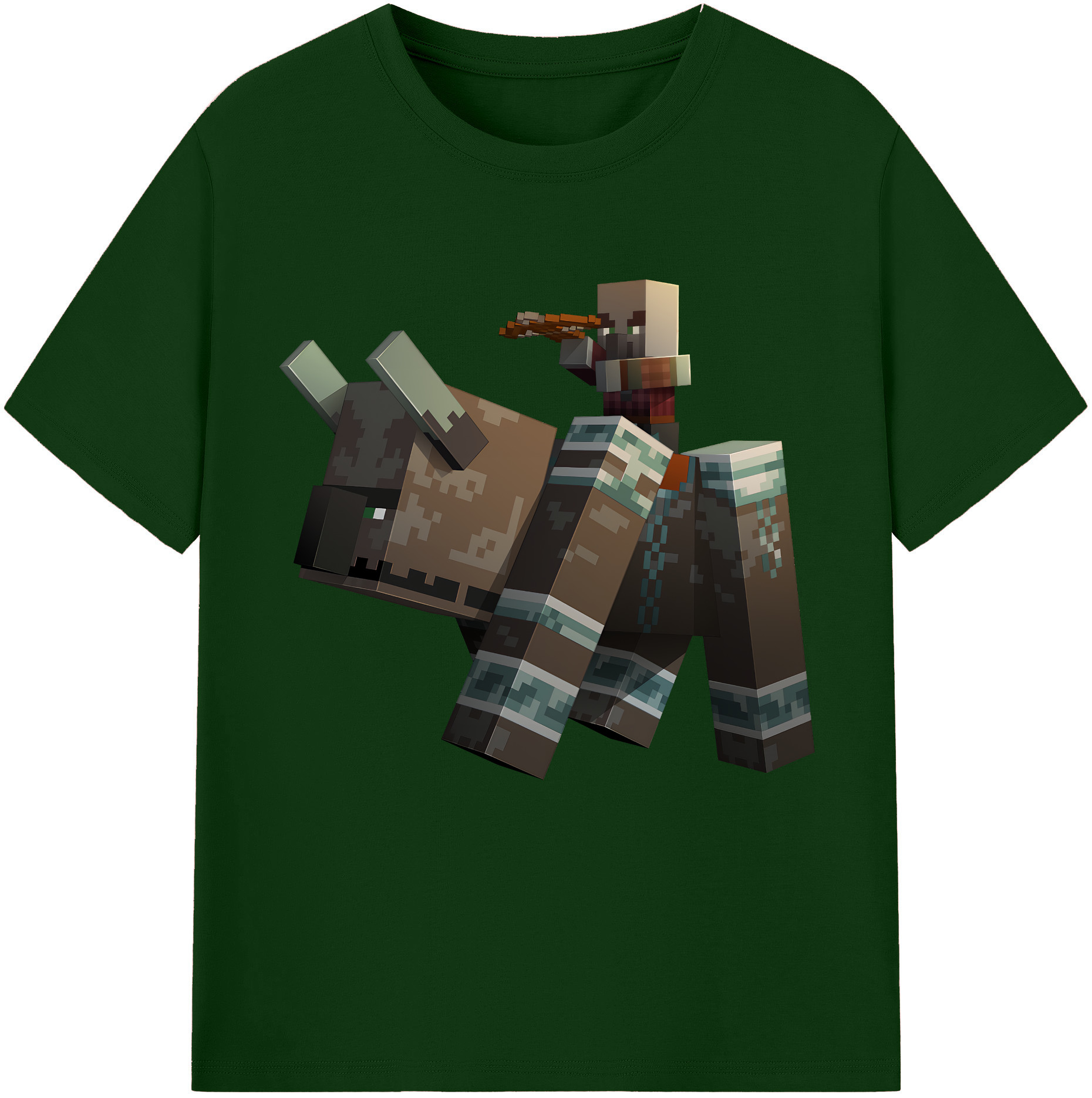 （画像用） マインクラフト ブロックの世界 Minecraft MC Block world 綿100％半袖Tシャツ（フロントプリント）